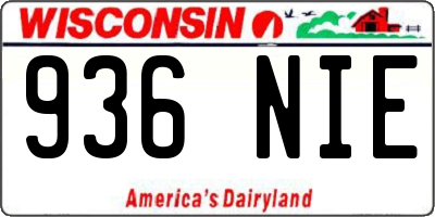 WI license plate 936NIE