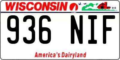 WI license plate 936NIF