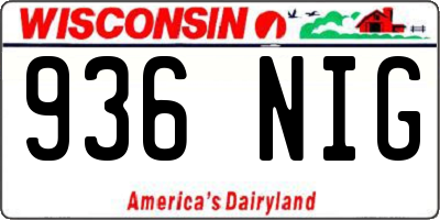 WI license plate 936NIG