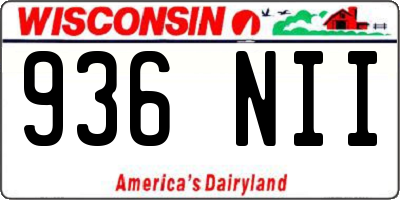 WI license plate 936NII