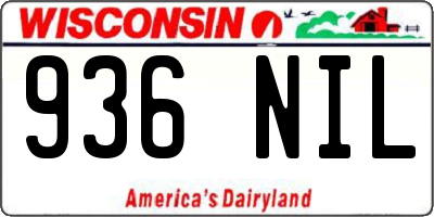 WI license plate 936NIL