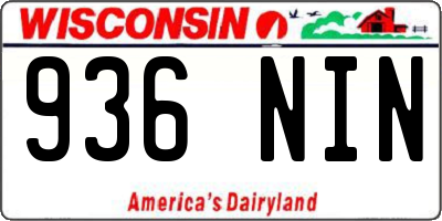 WI license plate 936NIN