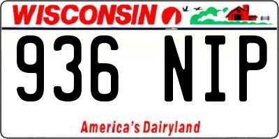 WI license plate 936NIP
