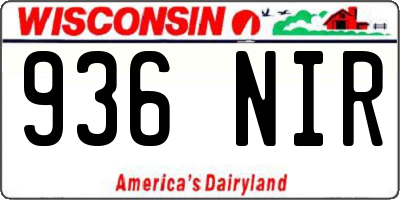 WI license plate 936NIR