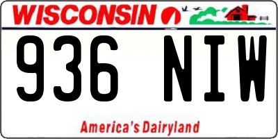 WI license plate 936NIW
