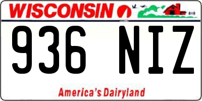 WI license plate 936NIZ