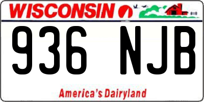 WI license plate 936NJB