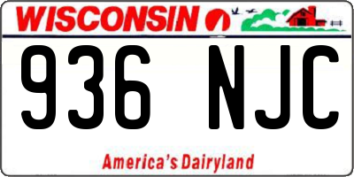 WI license plate 936NJC