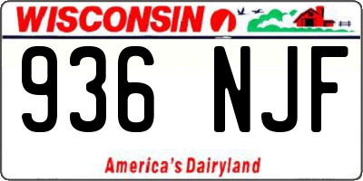 WI license plate 936NJF