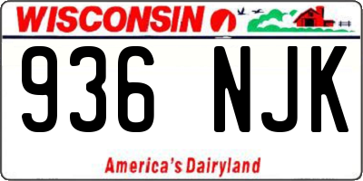 WI license plate 936NJK