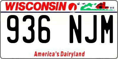 WI license plate 936NJM