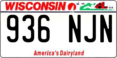 WI license plate 936NJN