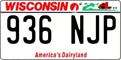 WI license plate 936NJP