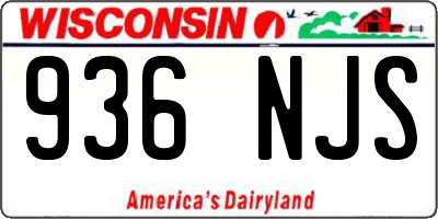 WI license plate 936NJS