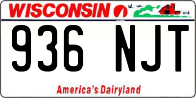 WI license plate 936NJT