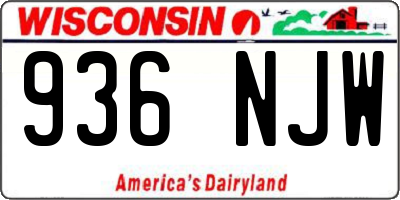 WI license plate 936NJW