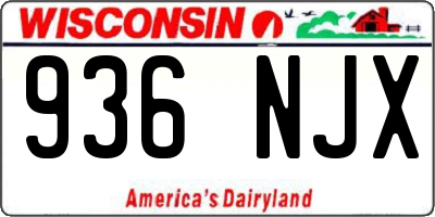 WI license plate 936NJX