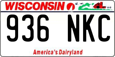 WI license plate 936NKC