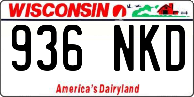 WI license plate 936NKD