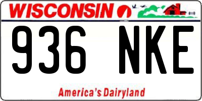 WI license plate 936NKE