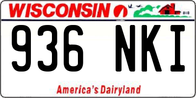 WI license plate 936NKI
