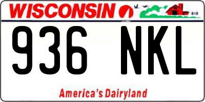 WI license plate 936NKL