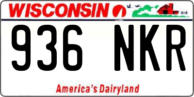 WI license plate 936NKR