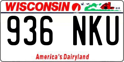 WI license plate 936NKU