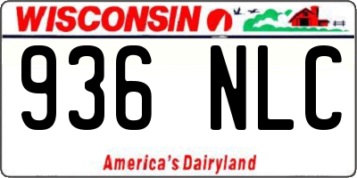 WI license plate 936NLC