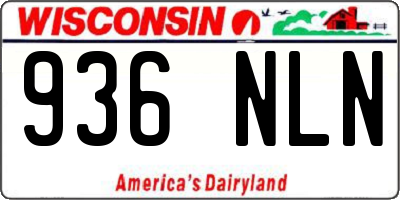 WI license plate 936NLN
