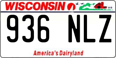 WI license plate 936NLZ