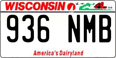 WI license plate 936NMB
