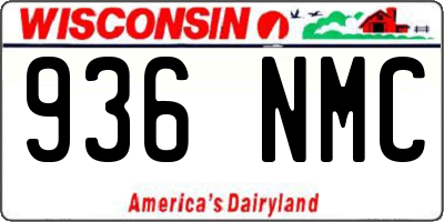 WI license plate 936NMC