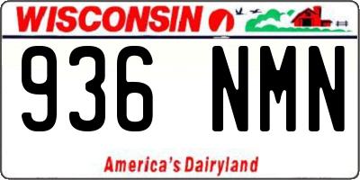 WI license plate 936NMN