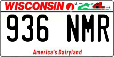 WI license plate 936NMR