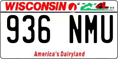 WI license plate 936NMU