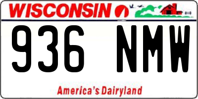 WI license plate 936NMW