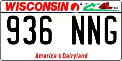 WI license plate 936NNG