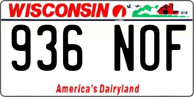 WI license plate 936NOF