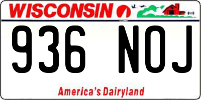 WI license plate 936NOJ