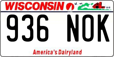 WI license plate 936NOK
