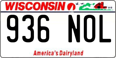 WI license plate 936NOL