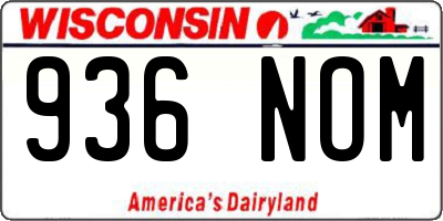 WI license plate 936NOM