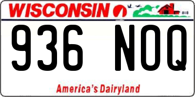 WI license plate 936NOQ