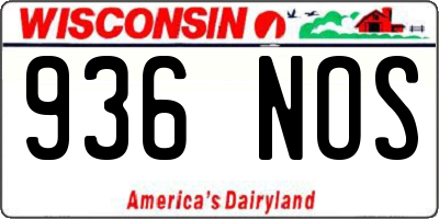 WI license plate 936NOS