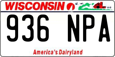 WI license plate 936NPA