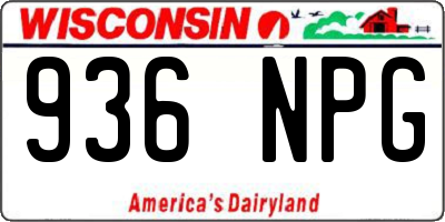 WI license plate 936NPG