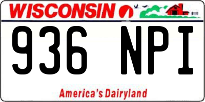 WI license plate 936NPI