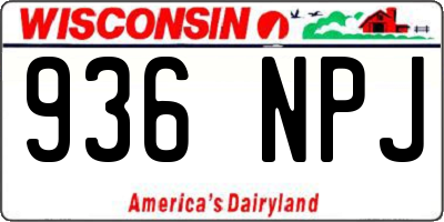 WI license plate 936NPJ