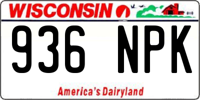 WI license plate 936NPK